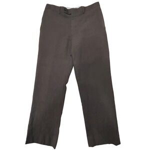 Vintage 90's Tommy Hilfiger Mens Brown Plaid Wool Dress Pants‎ 34x28 *Small Bur